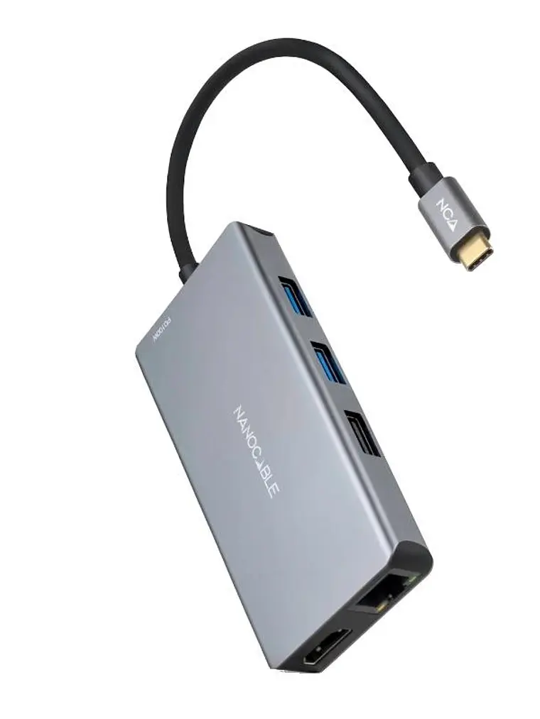 Nanocable Hub USB-C 3xUSB-A+2xHDMI+RJ45+TF+SD+PD 1