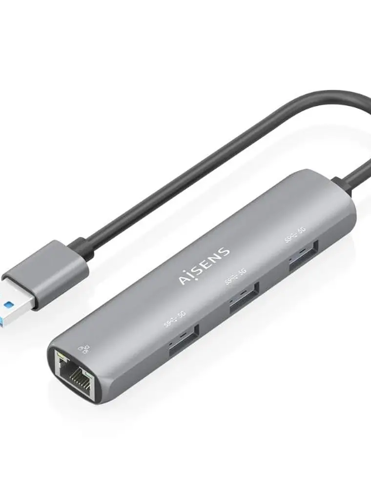Aisens USB-A 3.0 Dock a RJ45 Hub 3xUSB-A 15cm 1
