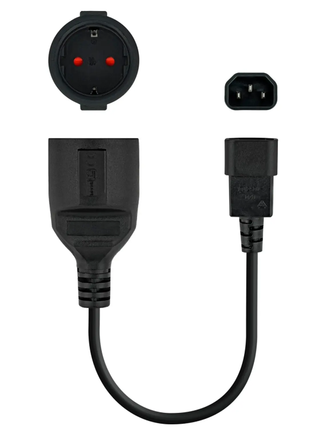 Nanocable Cable Adaptador C14/M a CEE7/H, 25cm 2