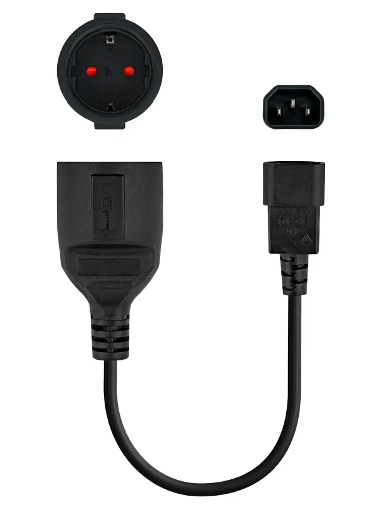 Nanocable Cable Adaptador C14/M a CEE7/H, 25cm 2