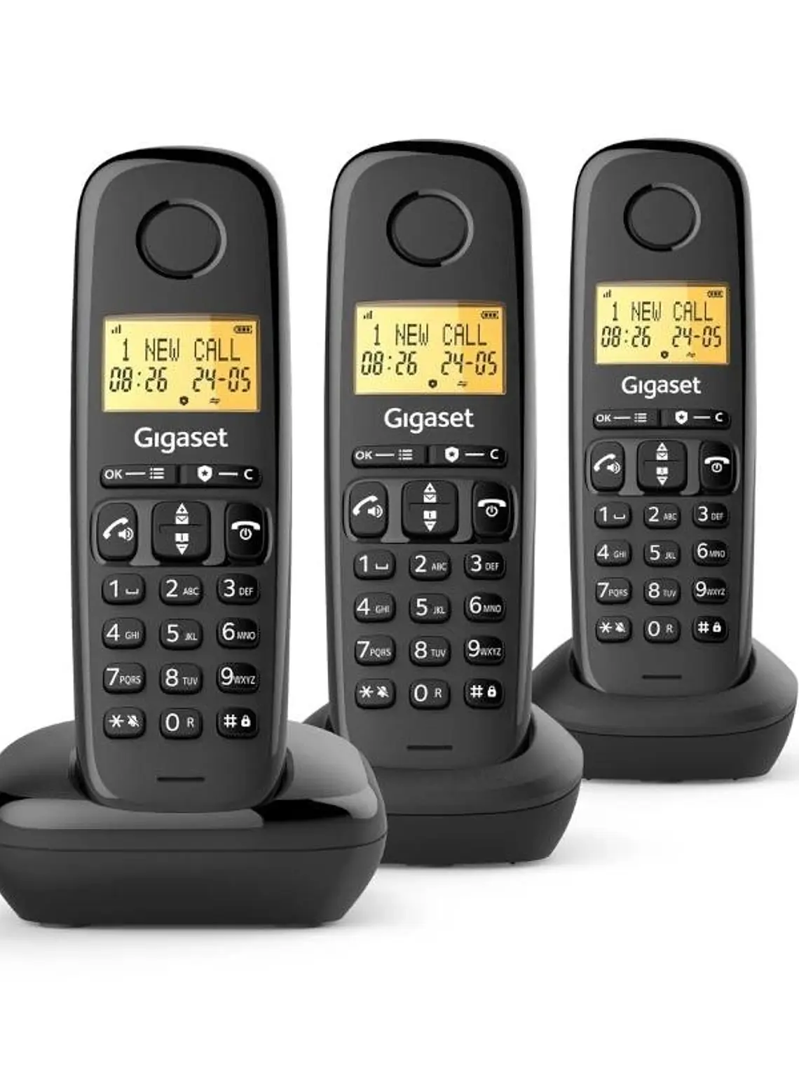 Gigaset Basic 100 Inalámbrico DECT Negro Trio 1