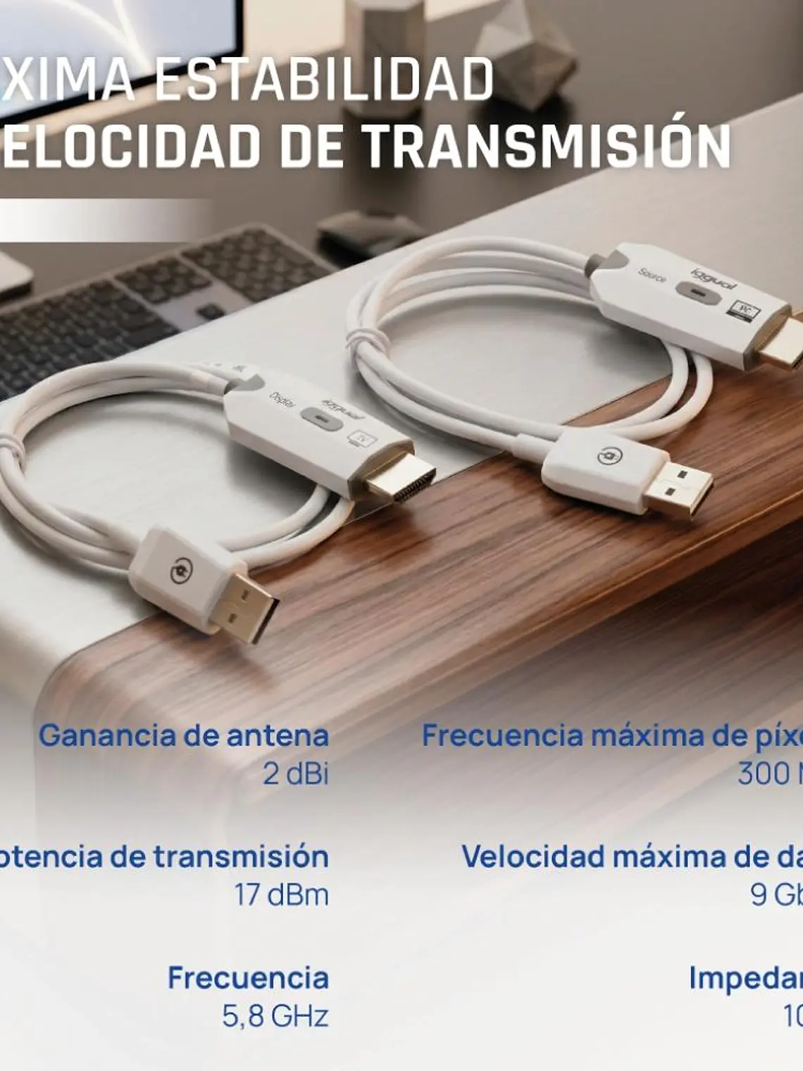 iggual Transmisor y receptor HDMI FHD inalámbrico 4