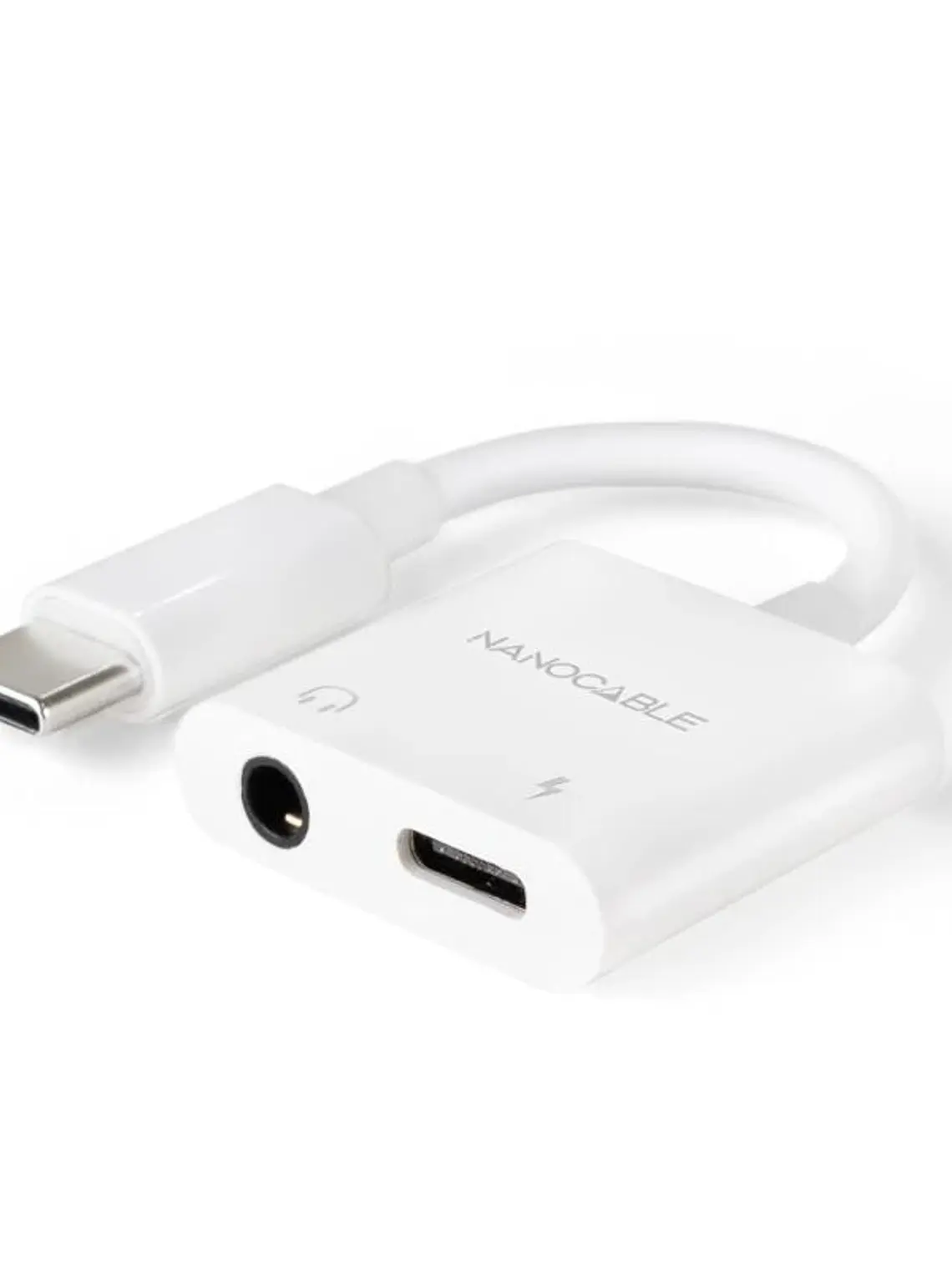Nanocable Adaptador USB-C a Jack+USB-C/H PD 60W 1