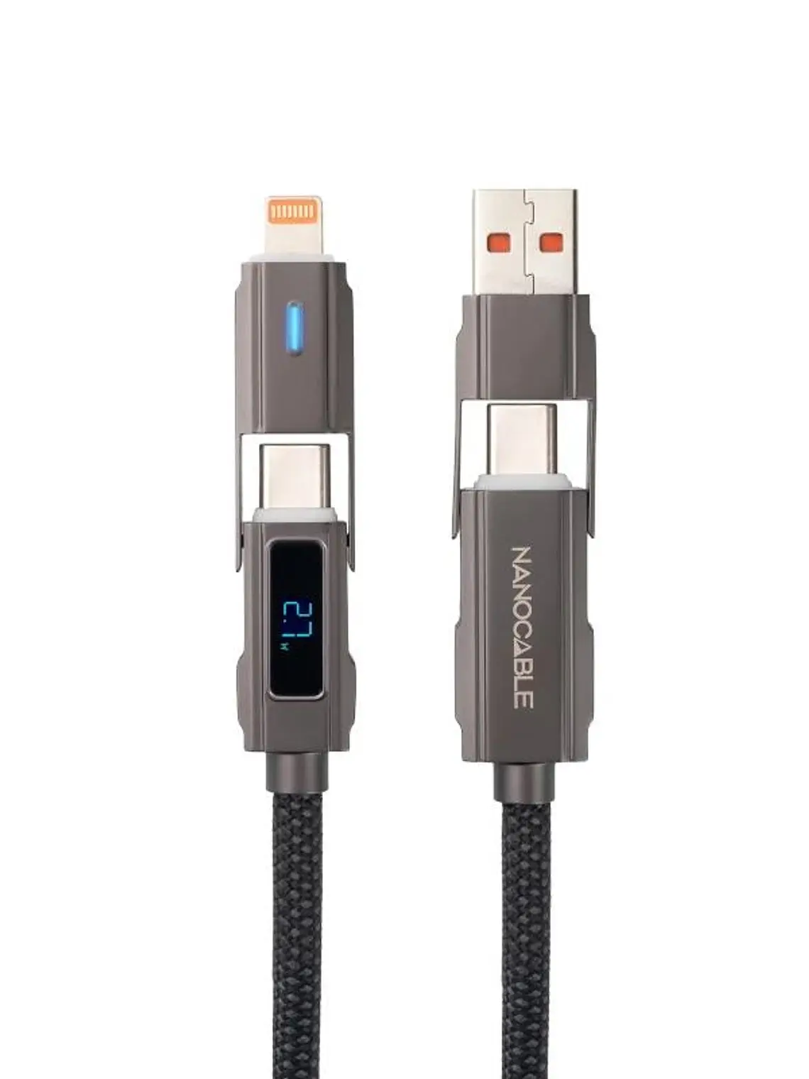 Nanocable Cable USB-C+USB-A/M-LIGHTNING+USB-C/M 1M 1