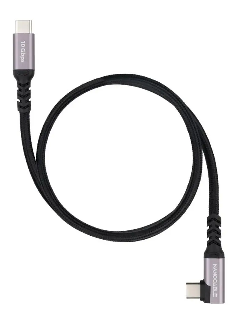 Nanocable Cable USB-C 3.2 GEN2 Acodado 100W 0.5 M 1