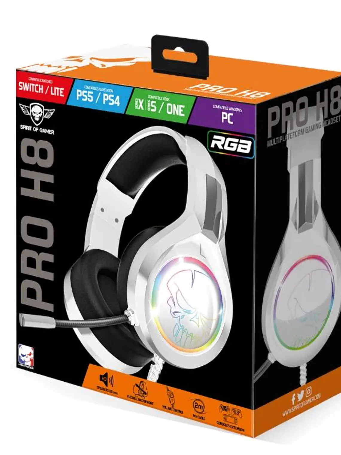 Spirit of Gamer Auricular Pro-H8 white 2
