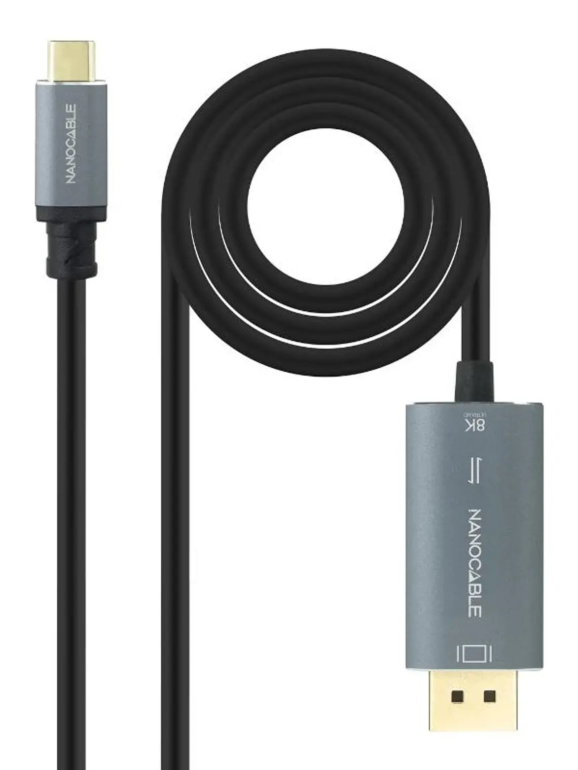 Nanocable Cable USB-C/M-DP/M Bidireccional 2 M 1