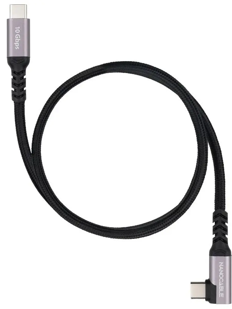 Nanocable Cable USB-C 3.2 GEN2 Acodado 100W 3 M 1