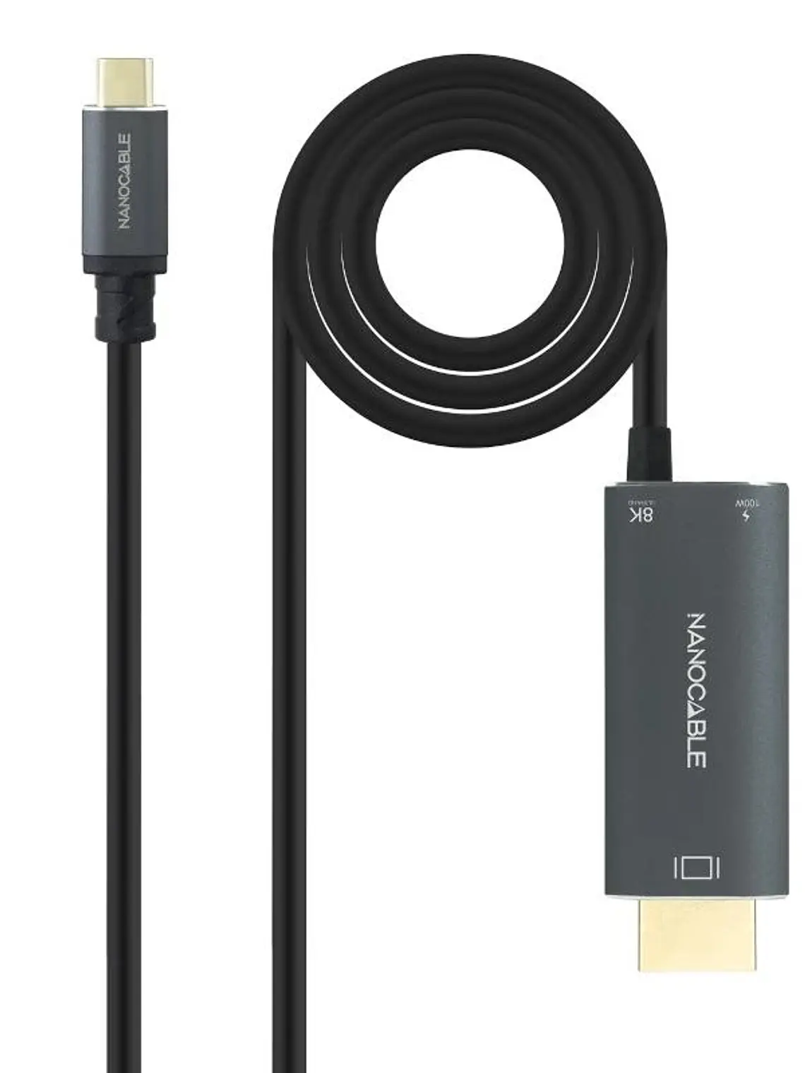 Nanocable Cable USB-C/M-HDMI 2.1+USB-C/H PD 1.8 M 1