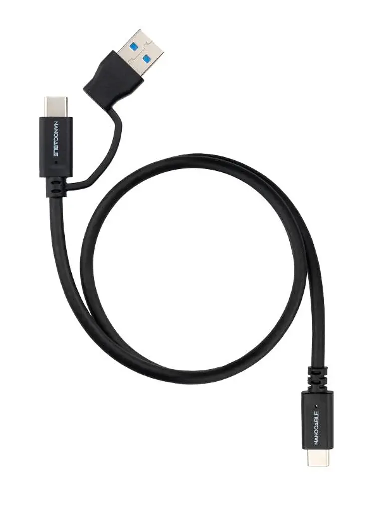 Nanocable Cable USB-C+USB-A/USB-C 3.2 GEN2 0.5M 2