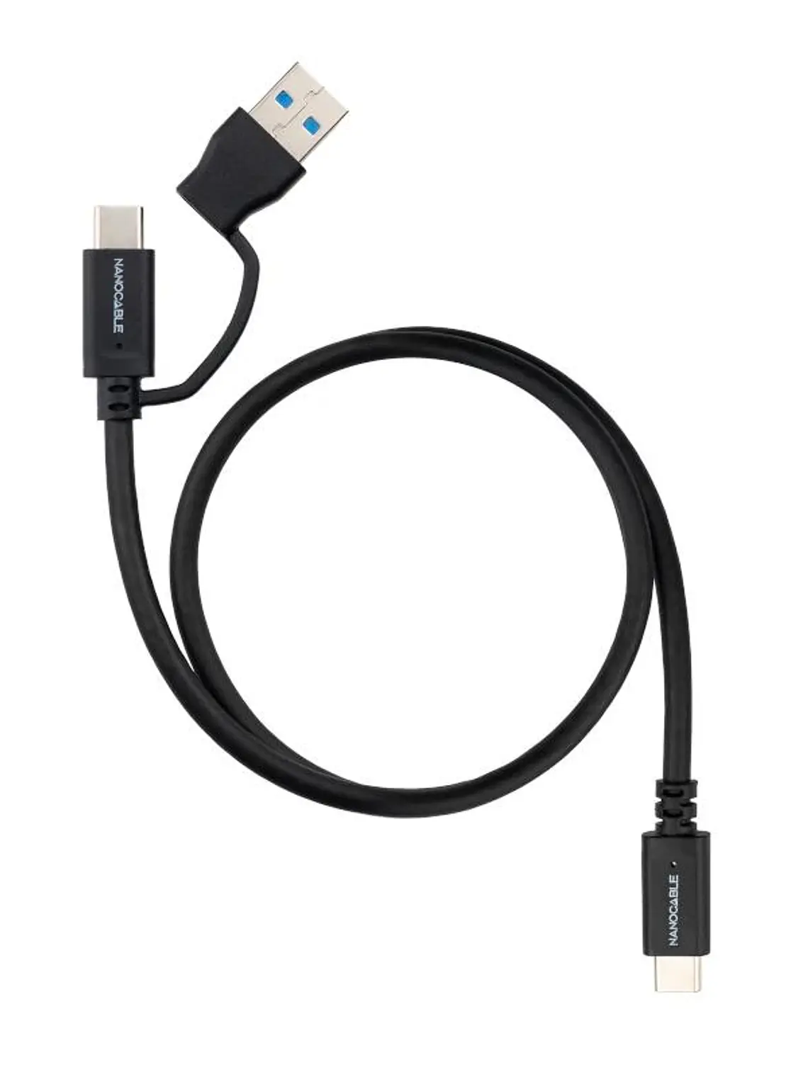 Nanocable Cable USB-C+USB-A/USB-C 3.2 GEN2 1 M 2