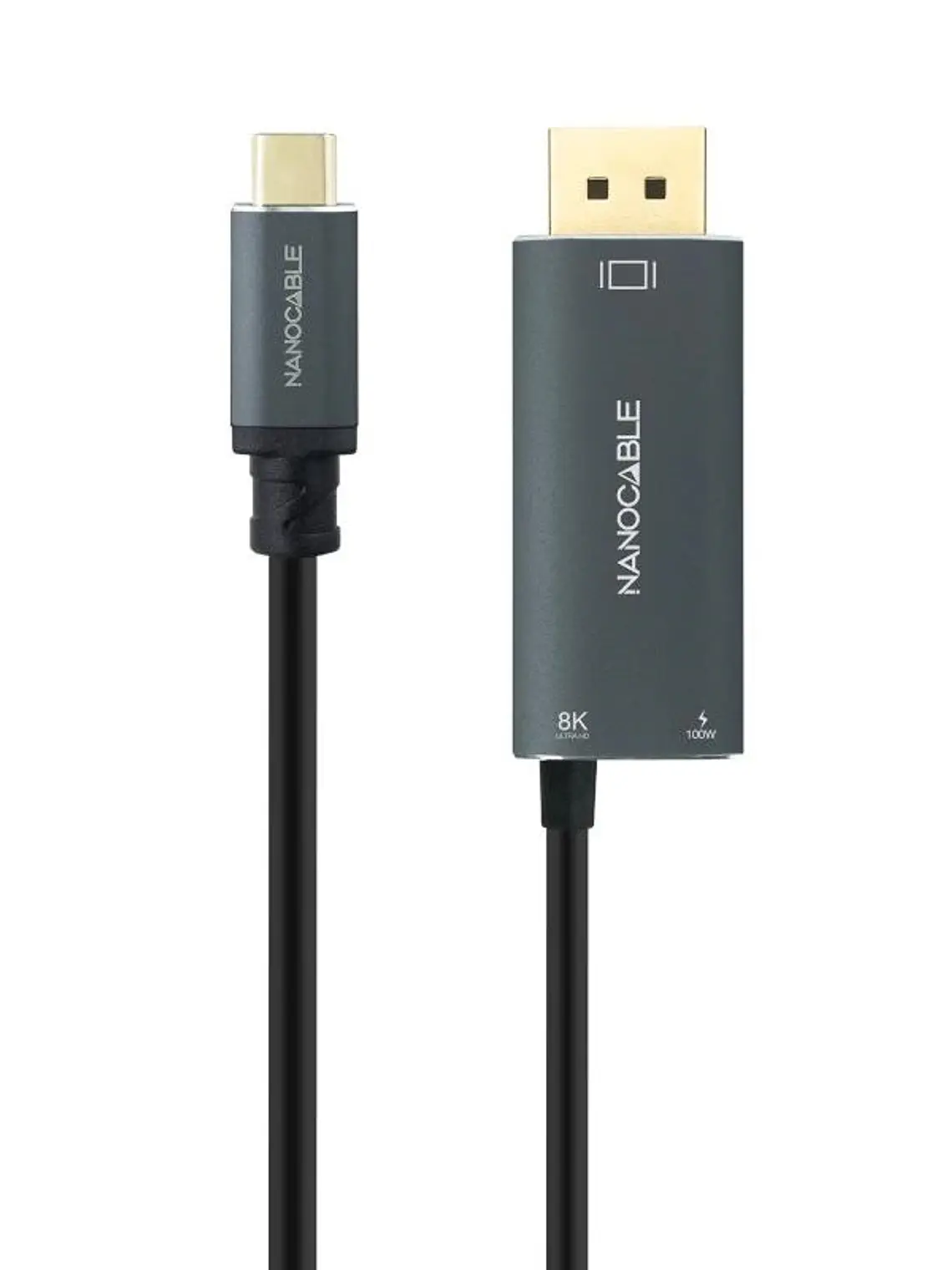 Nanocable Cable USB-C/M-DP/M+USB-C/H PD 1.8M 1
