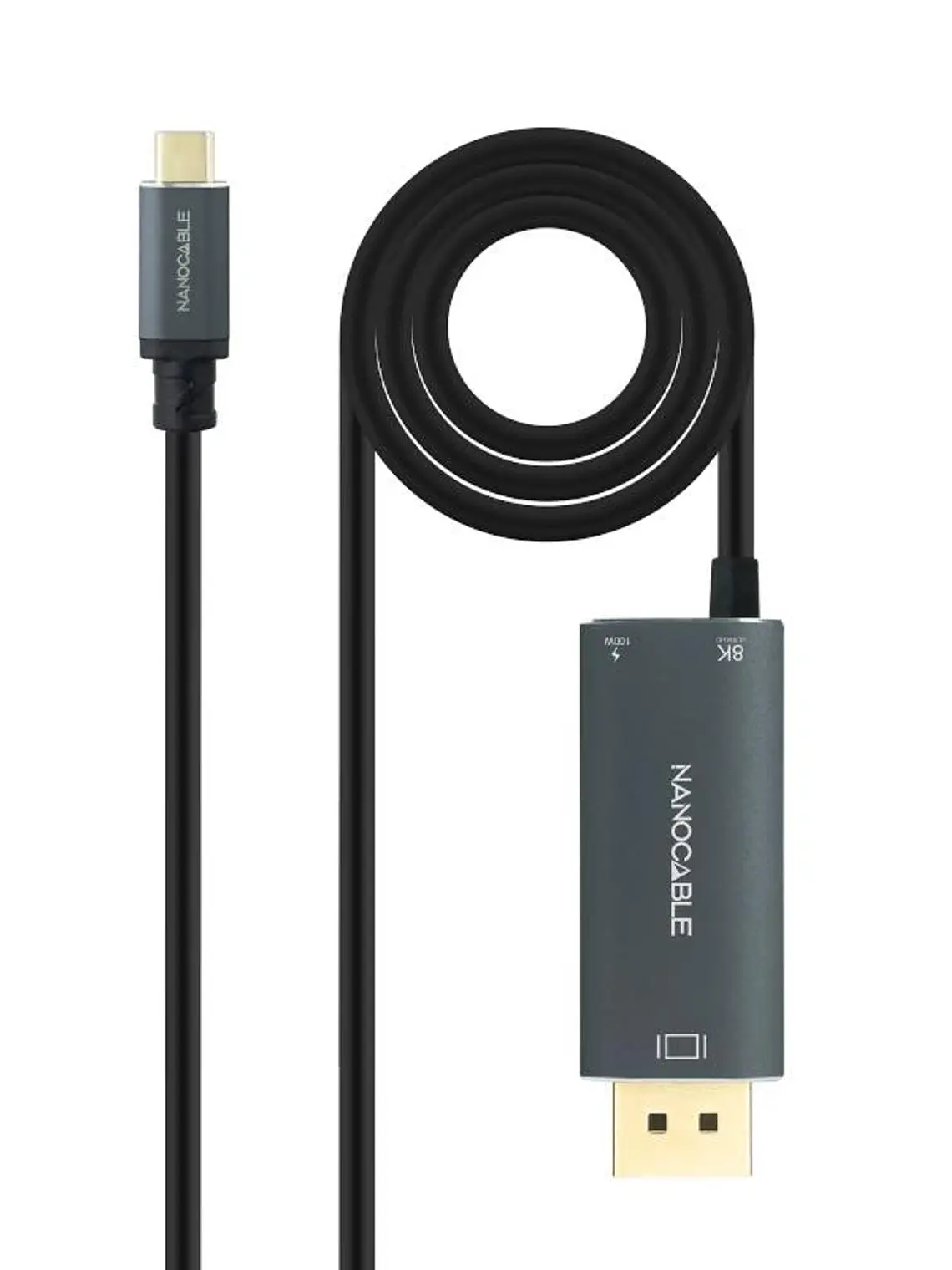 Nanocable Cable USB-C/M-DP/M+USB-C/H PD 1.8M 2