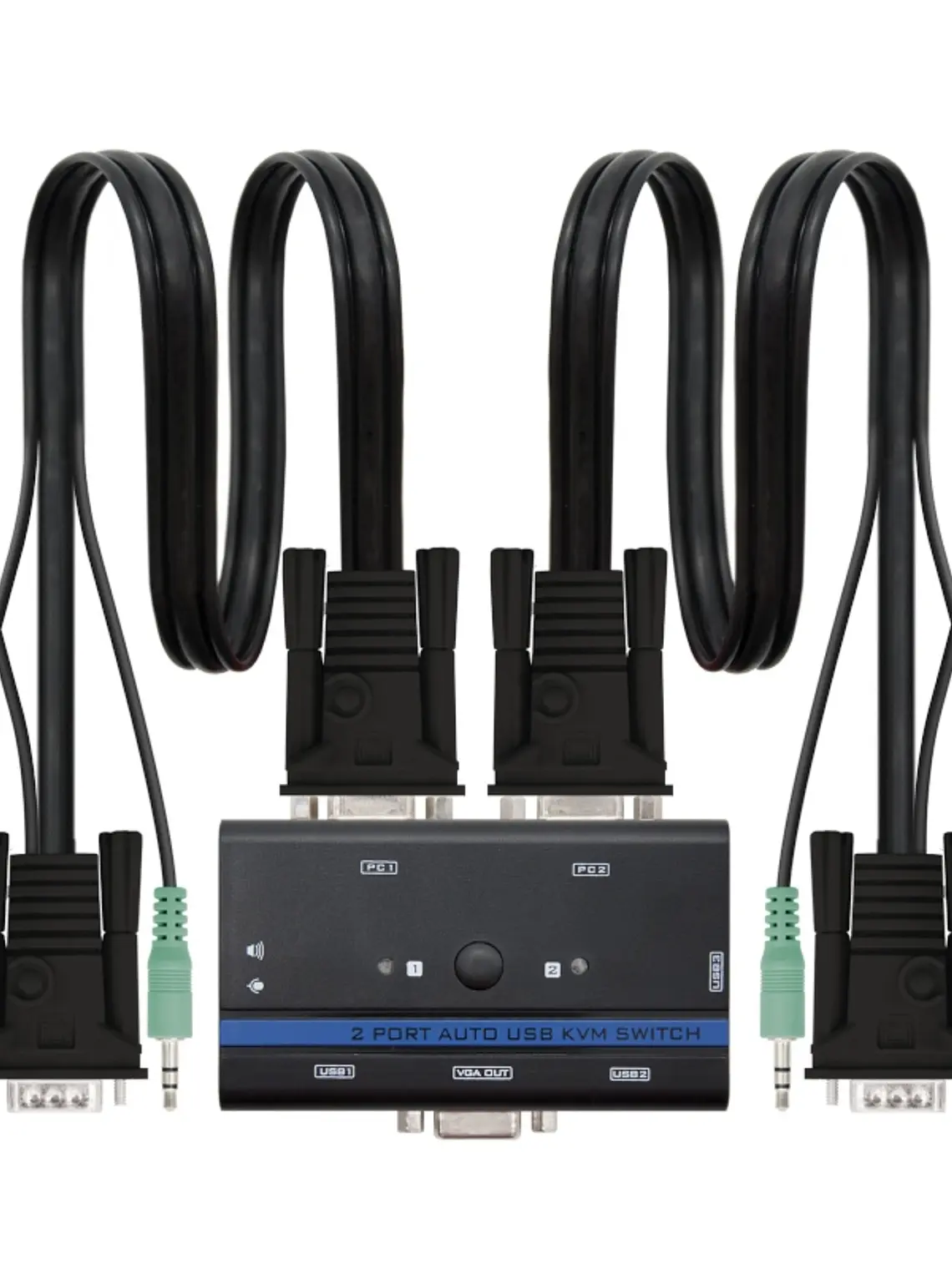 Nanocable KVM Switch VGA USB 1u-2PC+Cable 1