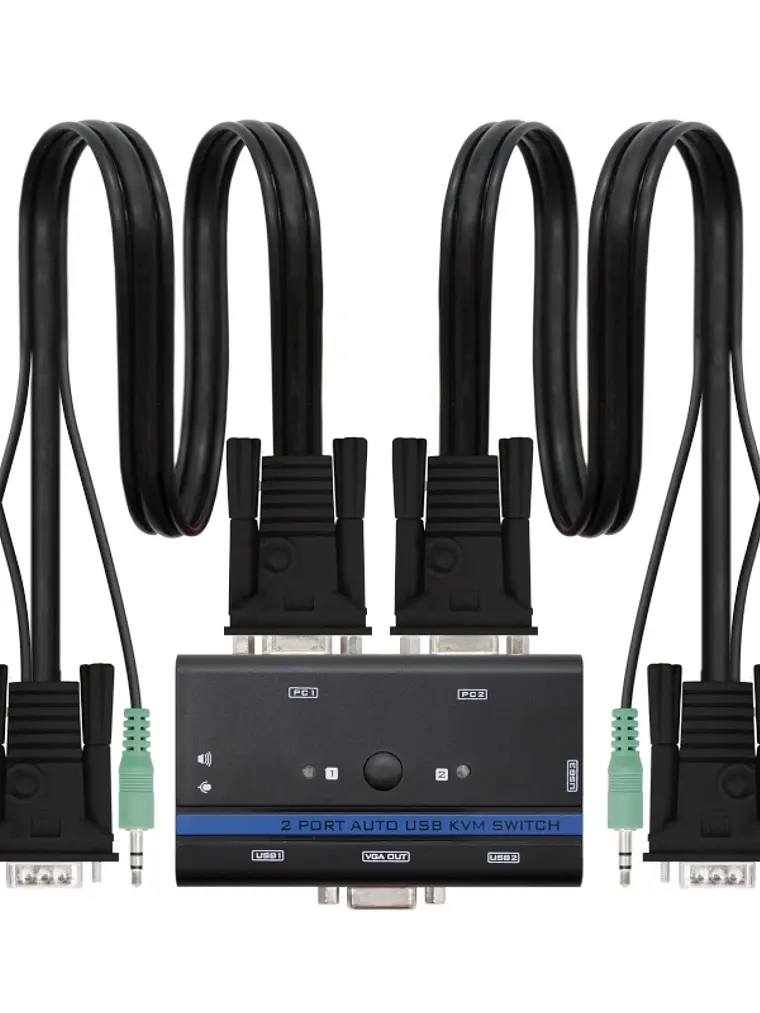 Nanocable KVM Switch VGA USB 1u-2PC+Cable 1