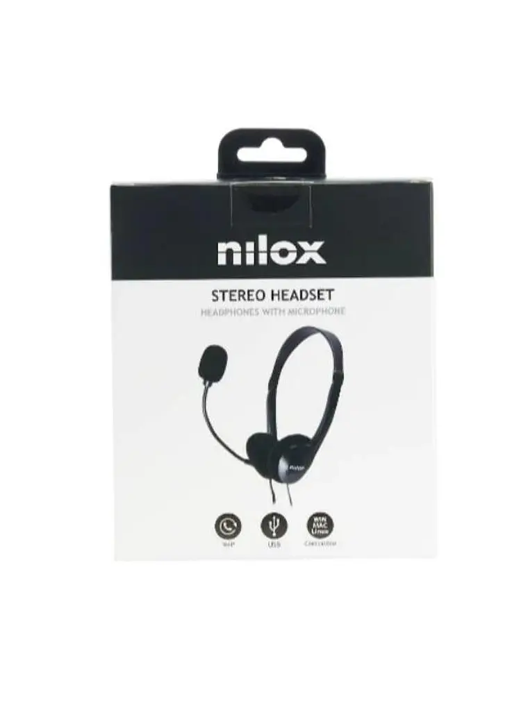 Nilox Auriculares con micrófono USB 2