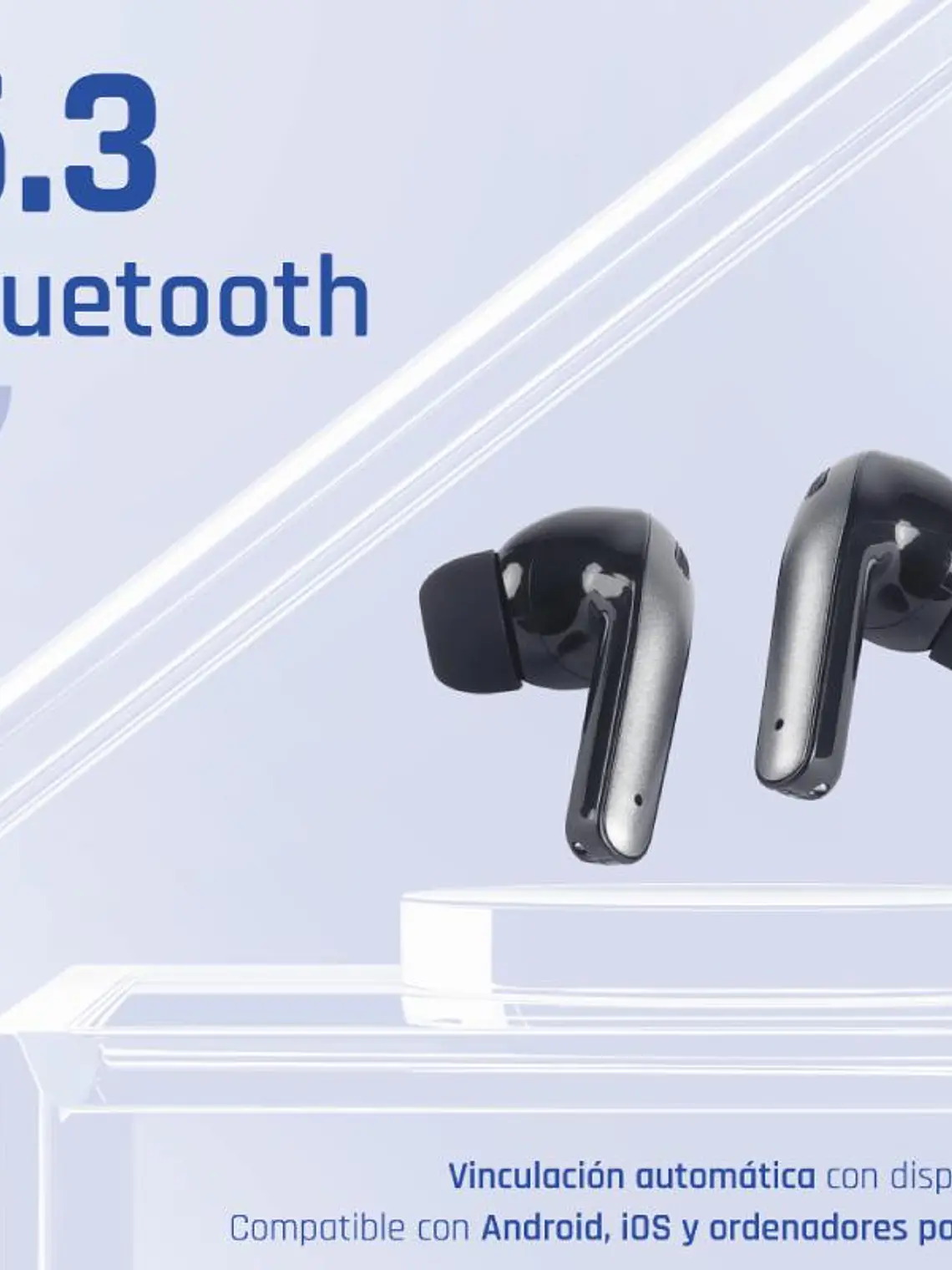iggual Auriculares inalámbricos TWS Bluetooth negr 2