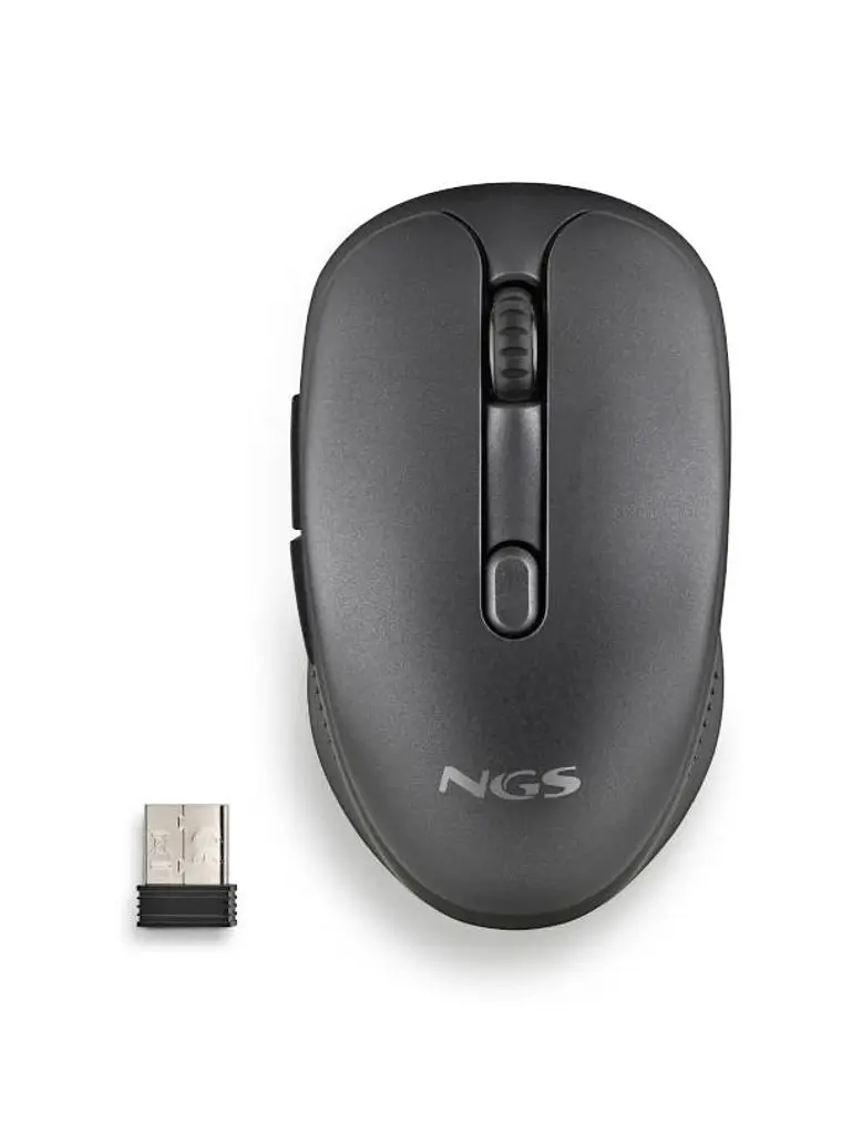 NGS Raton Inalambrico Recargable Silencioso Negro 1