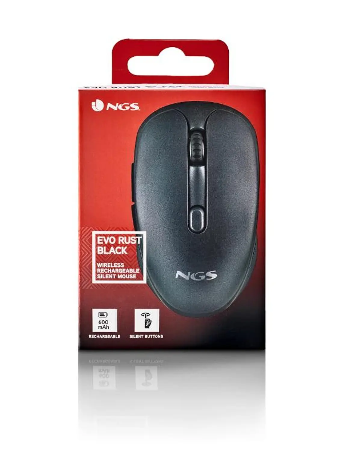 NGS Raton Inalambrico Recargable Silencioso Negro 2