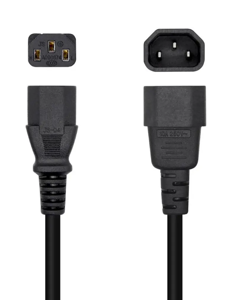Aisens Cable alimentación C13/H-C14/M negro 3.0m 2