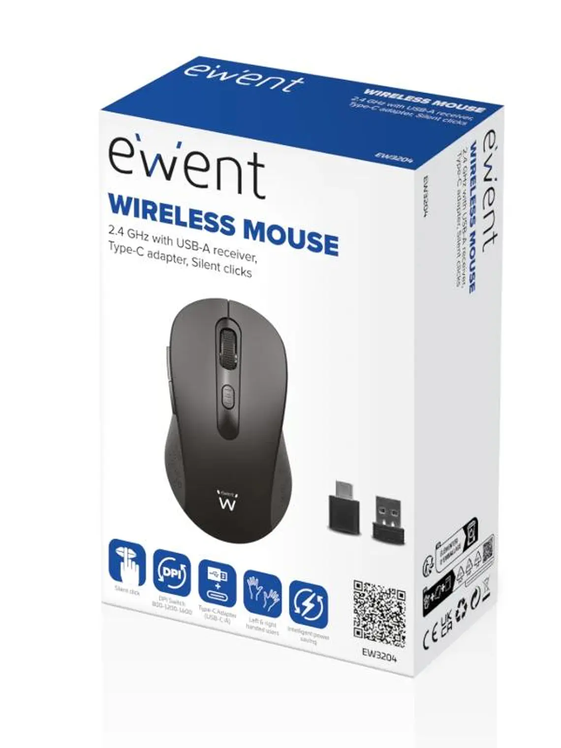 EWENT EW3204 Ratón inalámbrico 2.4GHz click silen 3