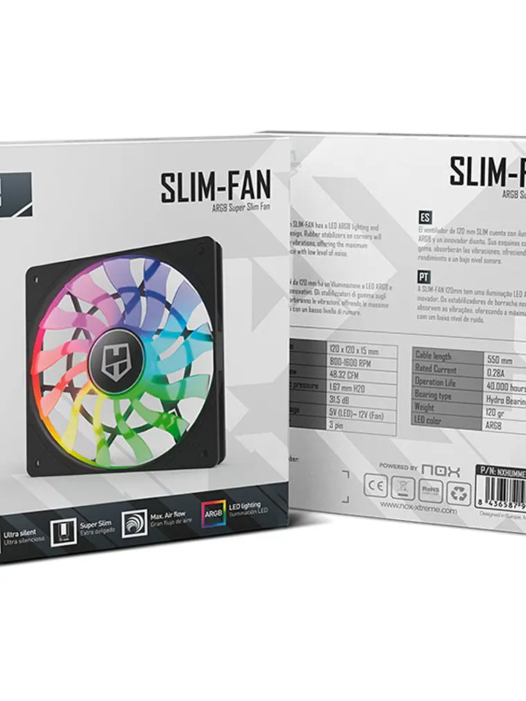 NOX HUMMER SLIM-Fan ARGB 120mm 2