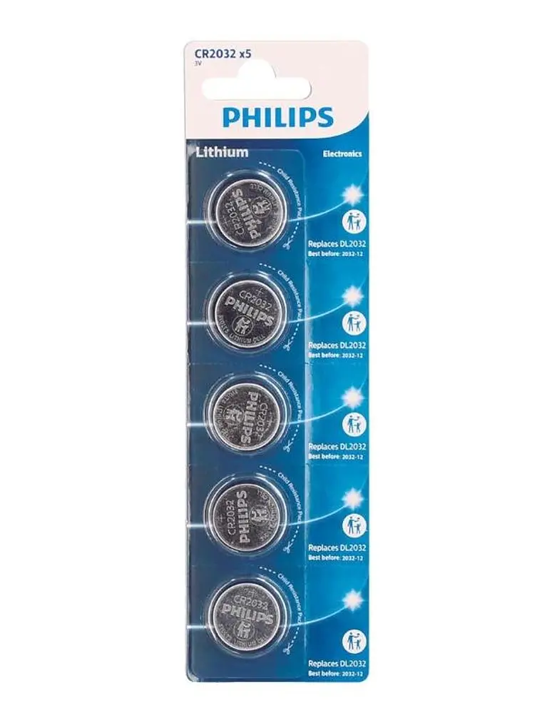 Philips Pila Boton Litio CR2032 3v Blister*5 1