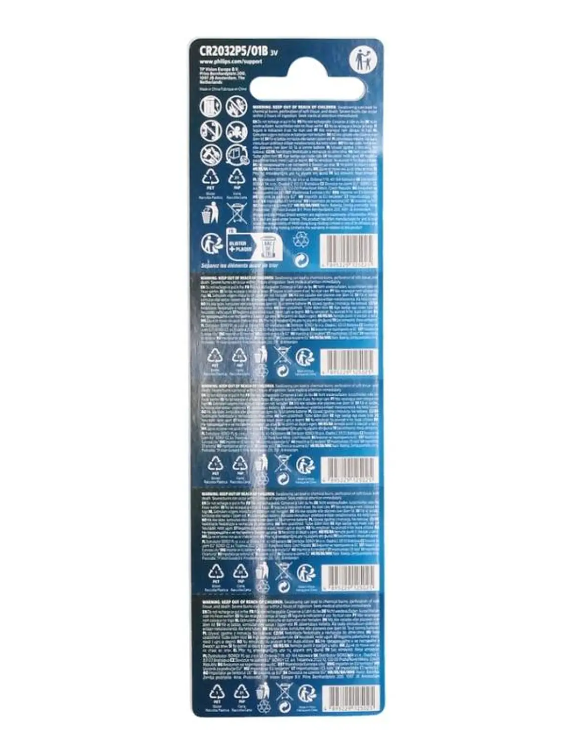 Philips Pila Boton Litio CR2032 3v Blister*5 2