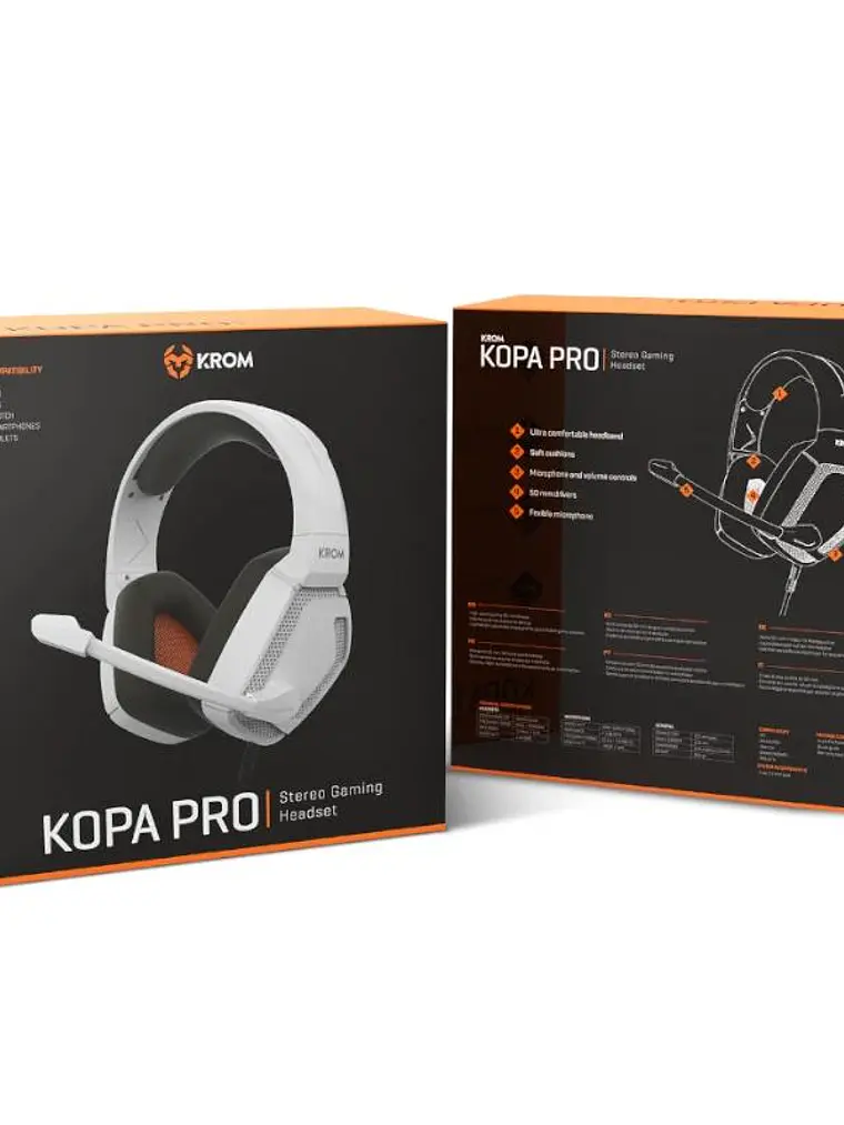KROM KOPA PRO | AURICULAR GAMING STEREO BLANCO 4