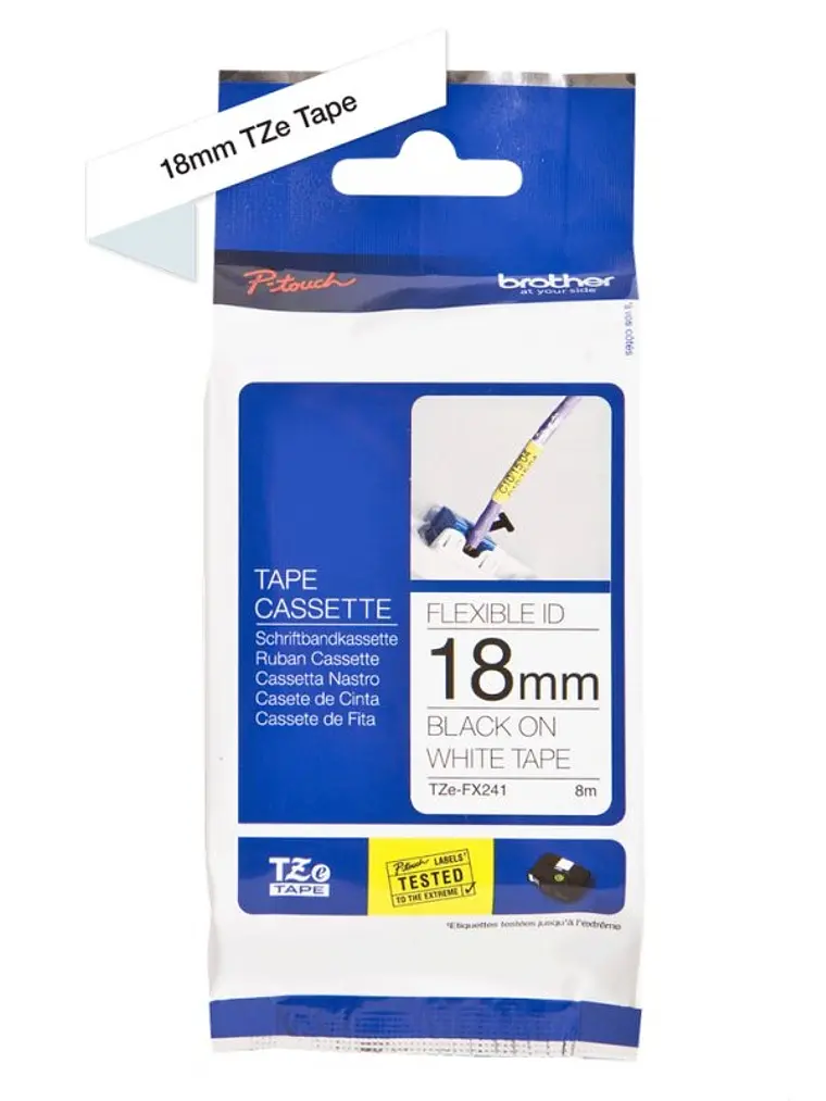 Brother Cinta TzeFX241 Texto Negro/Blanco 18mm 1
