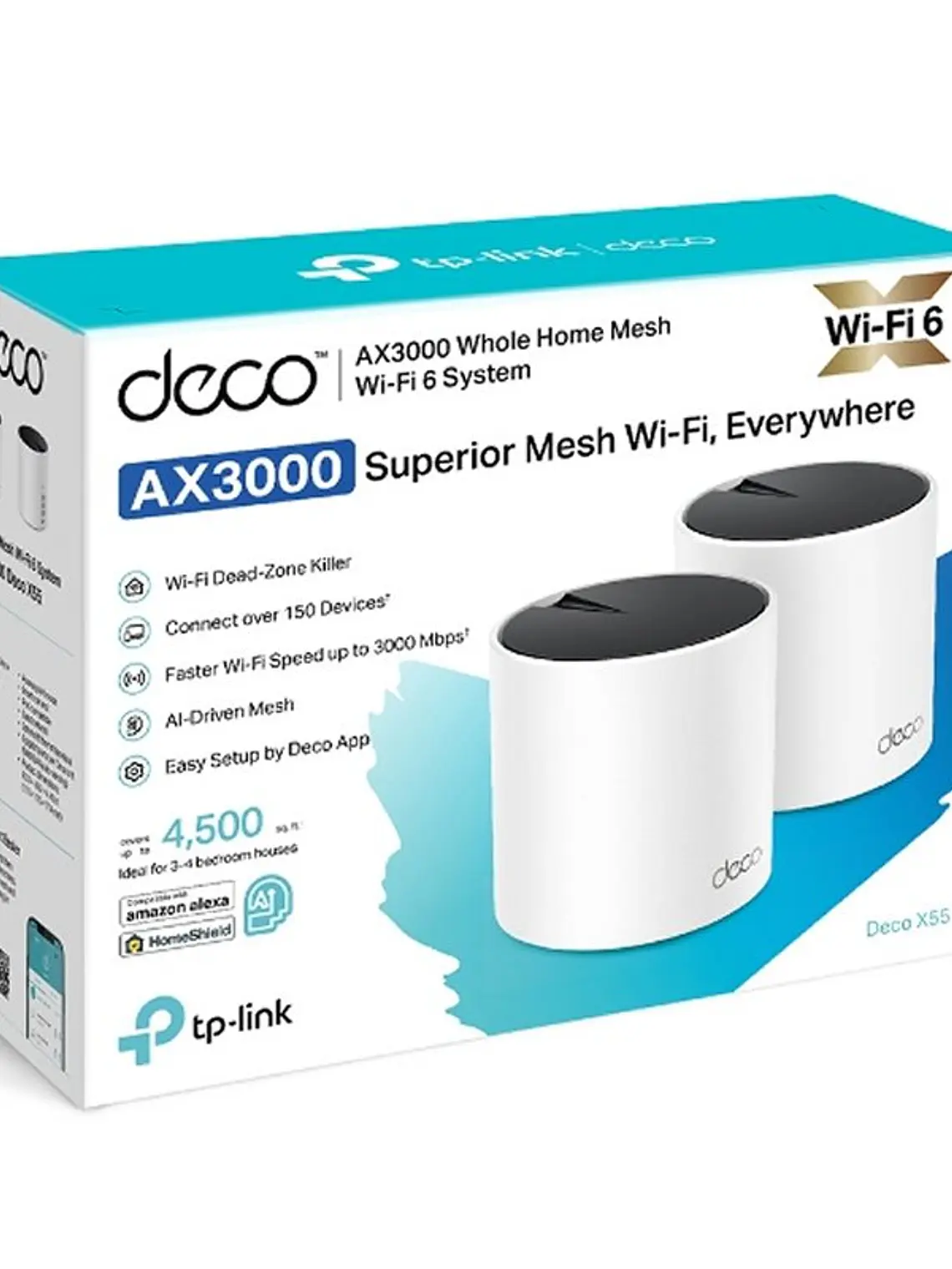 TP-Link Deco X55(2-pack) WiFi6 AX3000 Dual Mesh 2