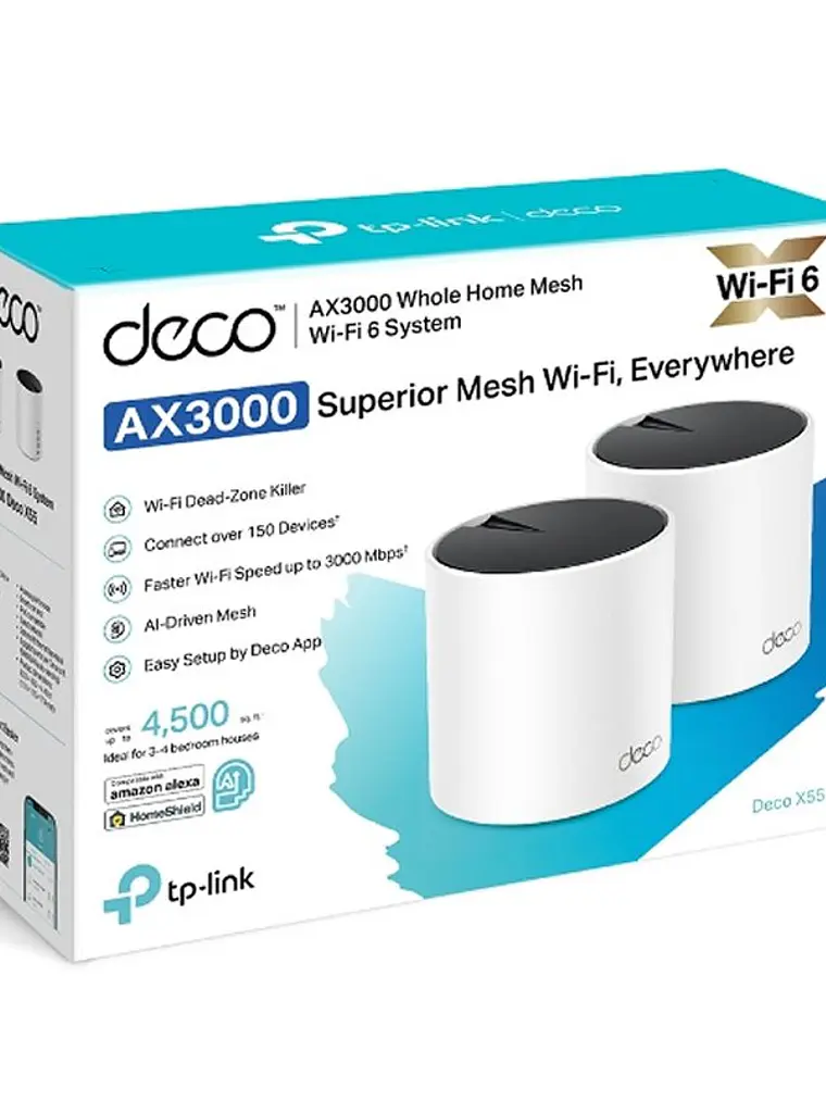 TP-Link Deco X55(2-pack) WiFi6 AX3000 Dual Mesh 2