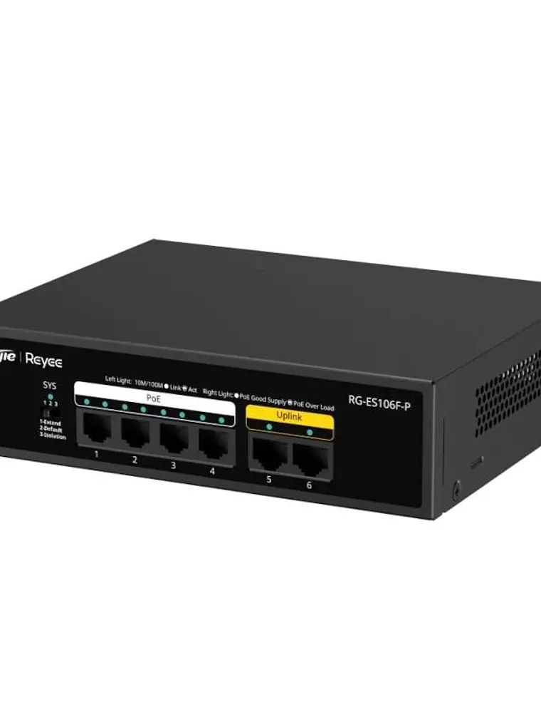 Reyee 6-Port 100Mbps, 4 of the ports support PoE/P 1