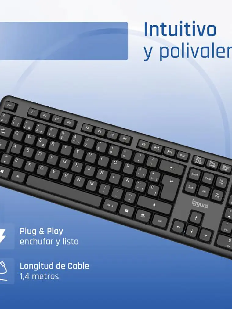 iggual Teclado USB estándar CK-OFFICE-105T negro 2