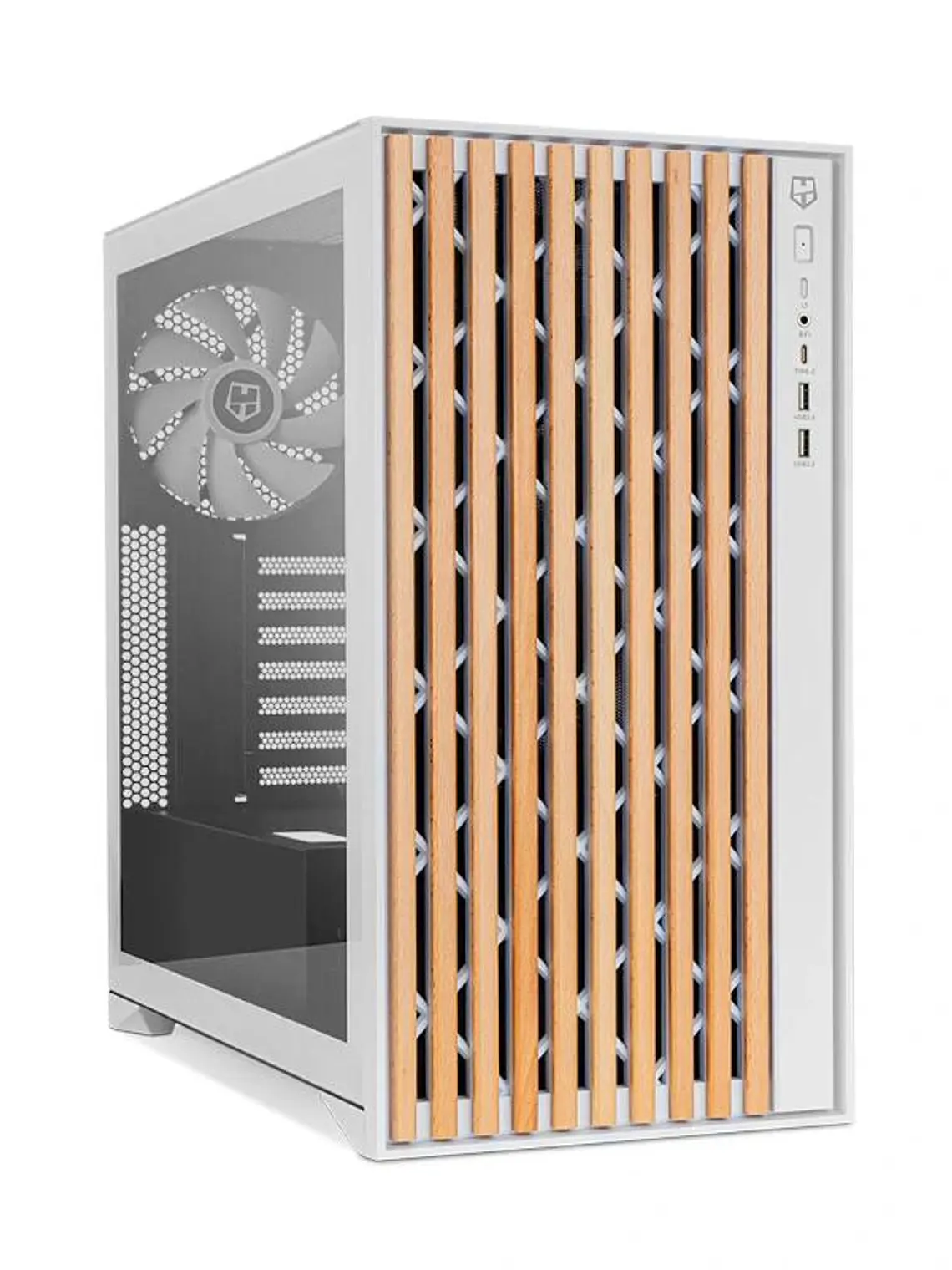 Nox Semitorre HUMMER ELEMENT madera blanco Type-C 2