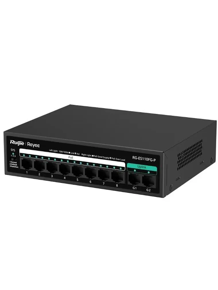 Reyee 8-Port 100Mbps + 2 Uplink Port 1000Mbps, 8 o 3