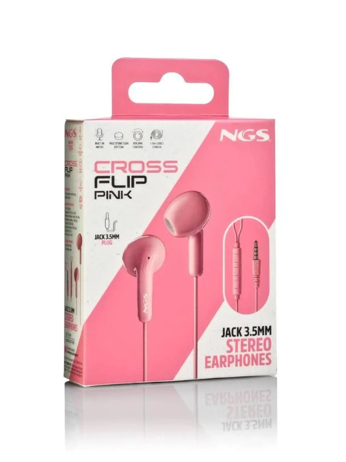 NGS Auricular Rosa Estéreo Cable JACK 3.5 Mm 4