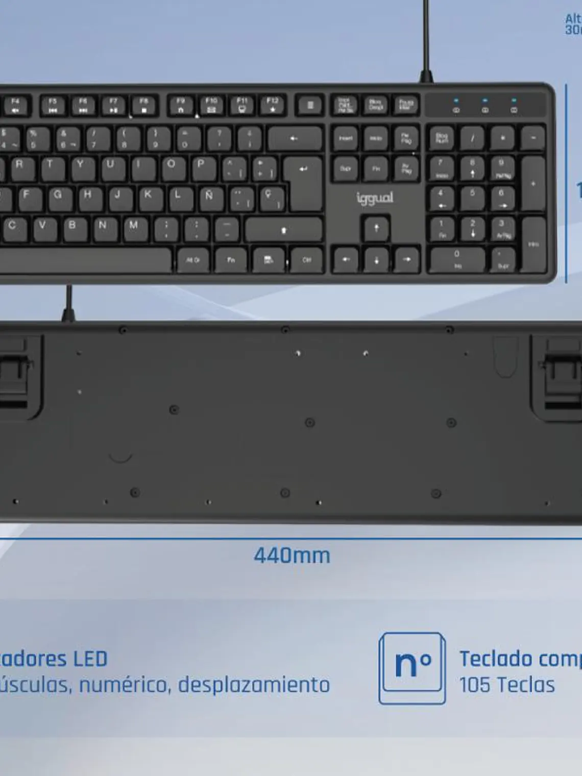 iggual Teclado USB estándar CK-SILENT-105T negro 4