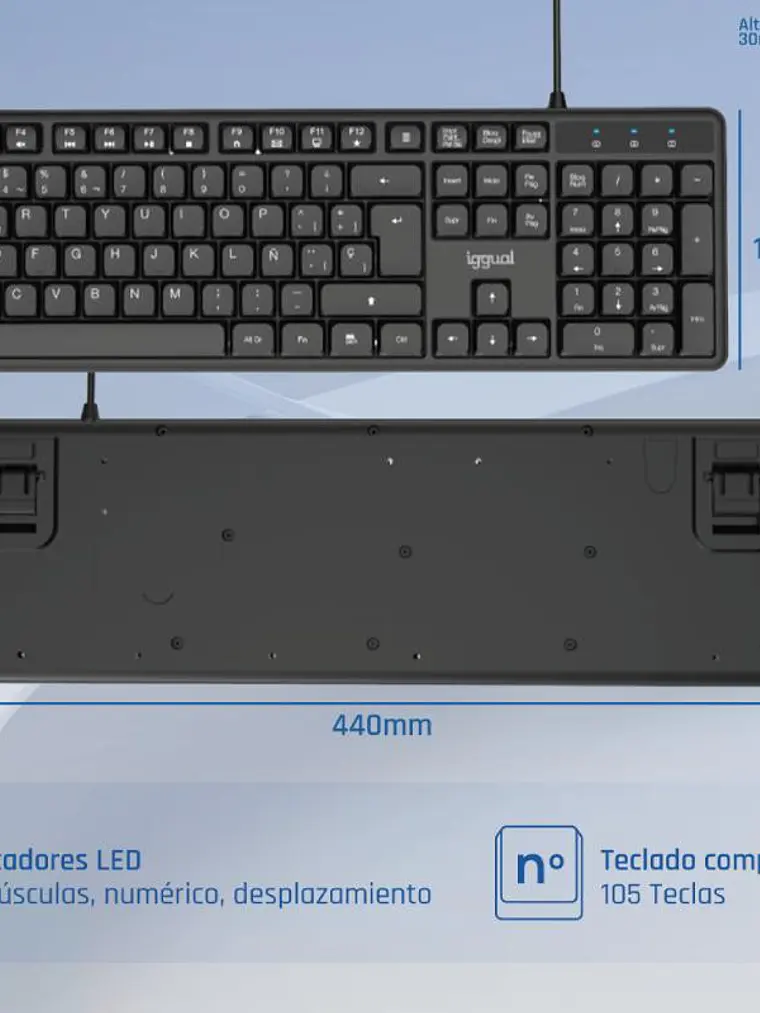 iggual Teclado USB estándar CK-SILENT-105T negro 4