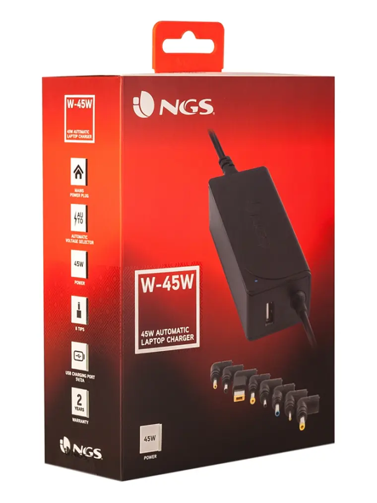 NGS  CARGADOR PARA PORTATIL 45W 3