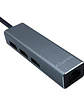 Aisens Conversor USB 3.0 Ethernet + 3 usb3.0 gris - Miniatura 3