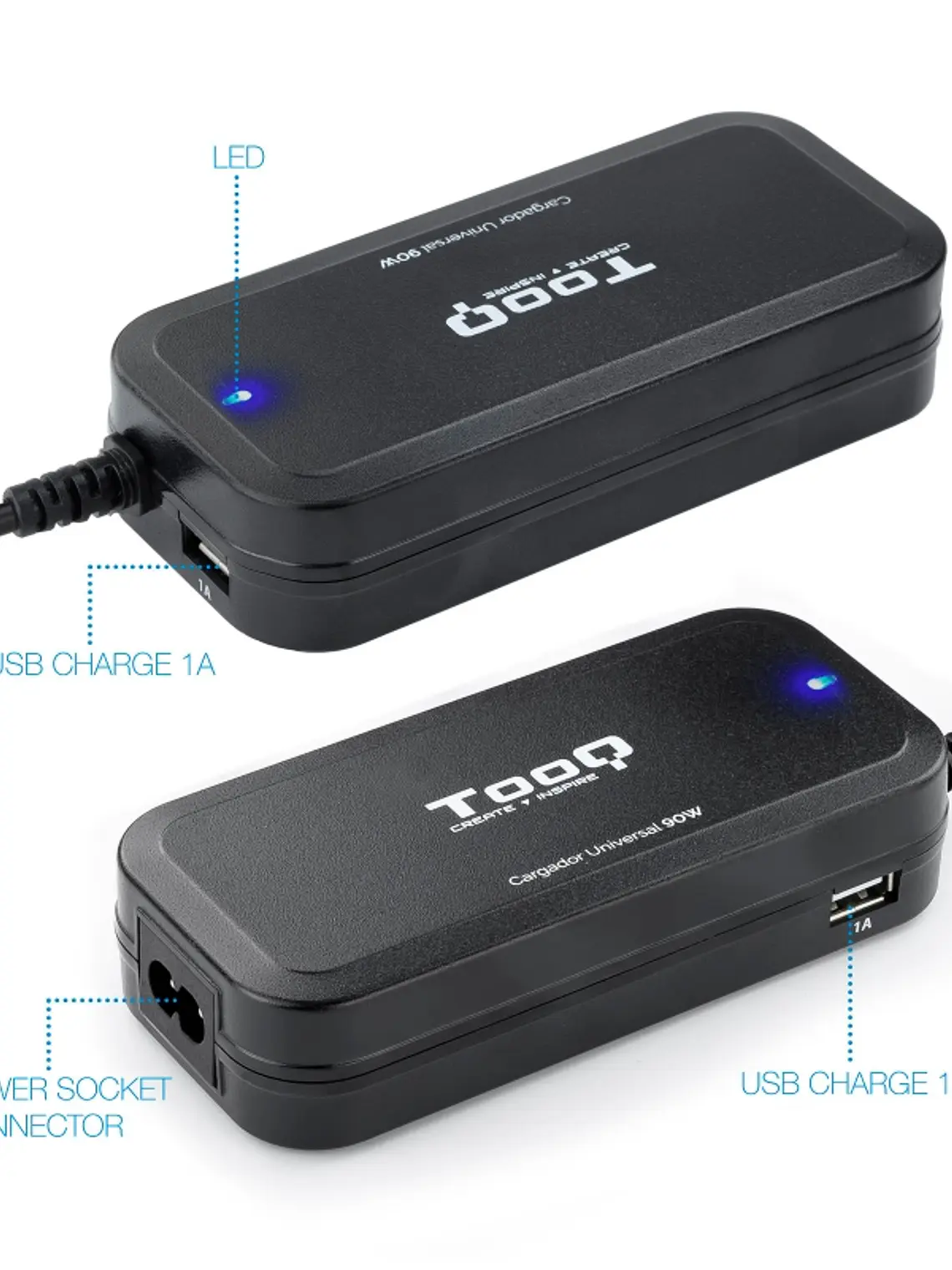Tooq Cargador universal portátil automático 90w 3