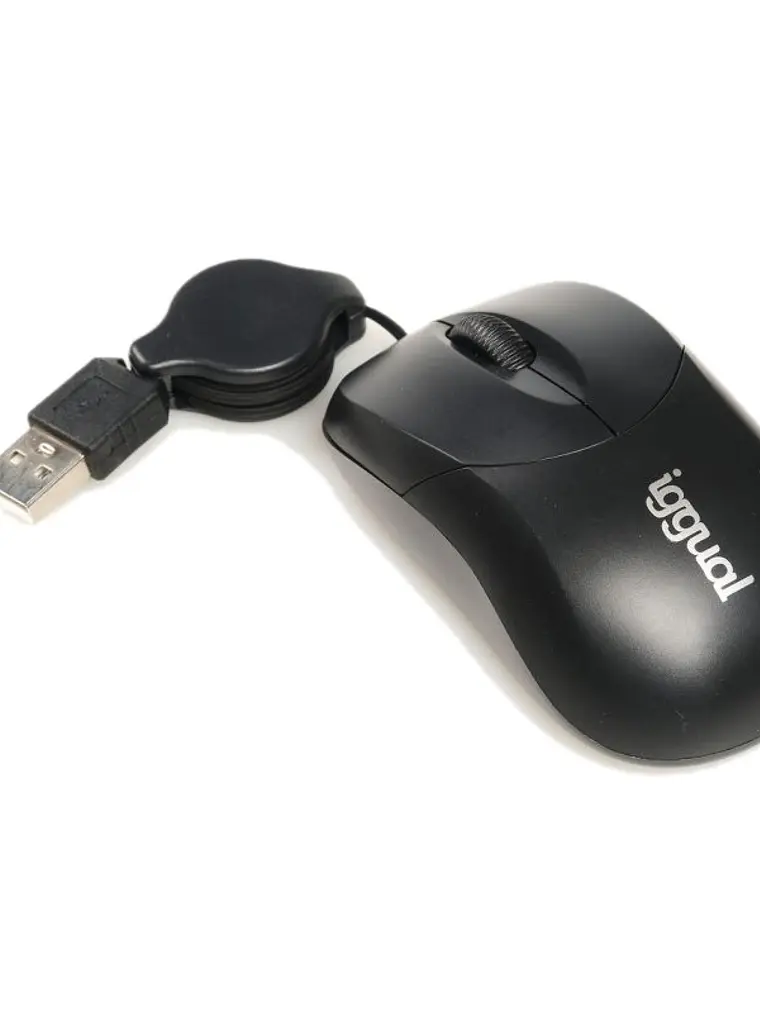 iggual Ratón retráctil COM-BASIC-800DPI negro 1