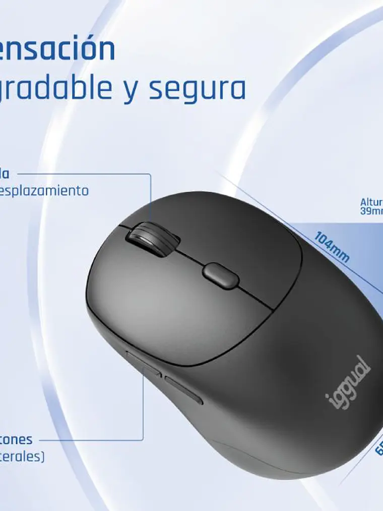 iggual Ratón inalámbrico NANO-OFFICE-6D 1600DPI 1