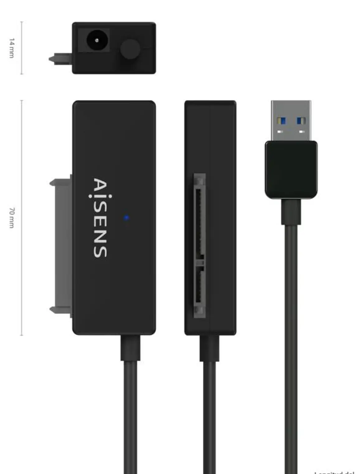 Aisens Adaptador SATA a USB-A 3.0 Discos 2.5/3.5 3
