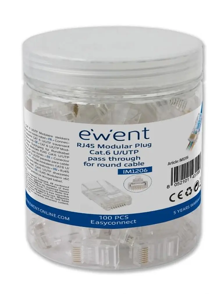 EWENT EASYCONNECT MODULAR CAT 6 U/UTP, 100pcs 1