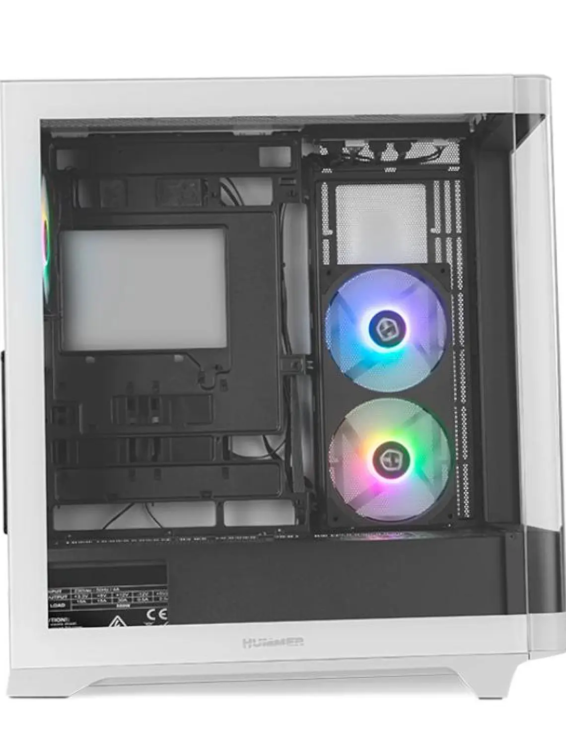 NOX Semitorre HUMMER ETHER Cristal Curvo Negro&Bla 2