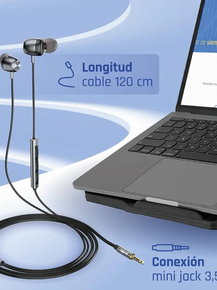 iggual Auriculares con micro intrauditivos Jack3,5 2