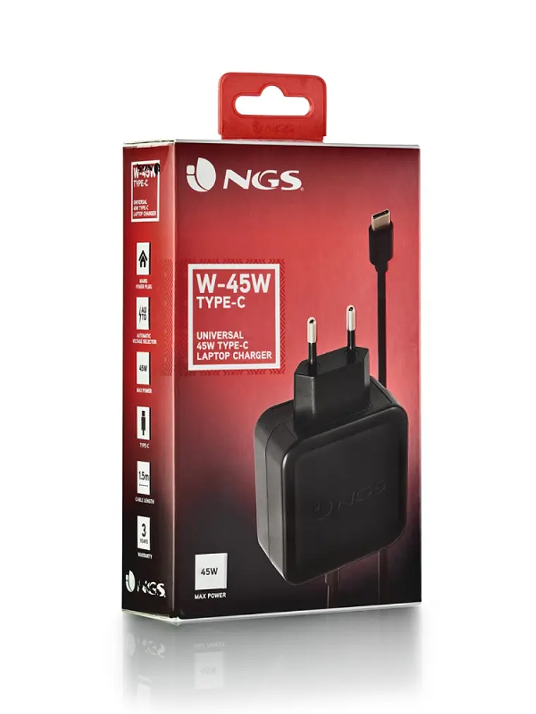NGS Cargador portatil W-45WTYPEC 45W 3A 2