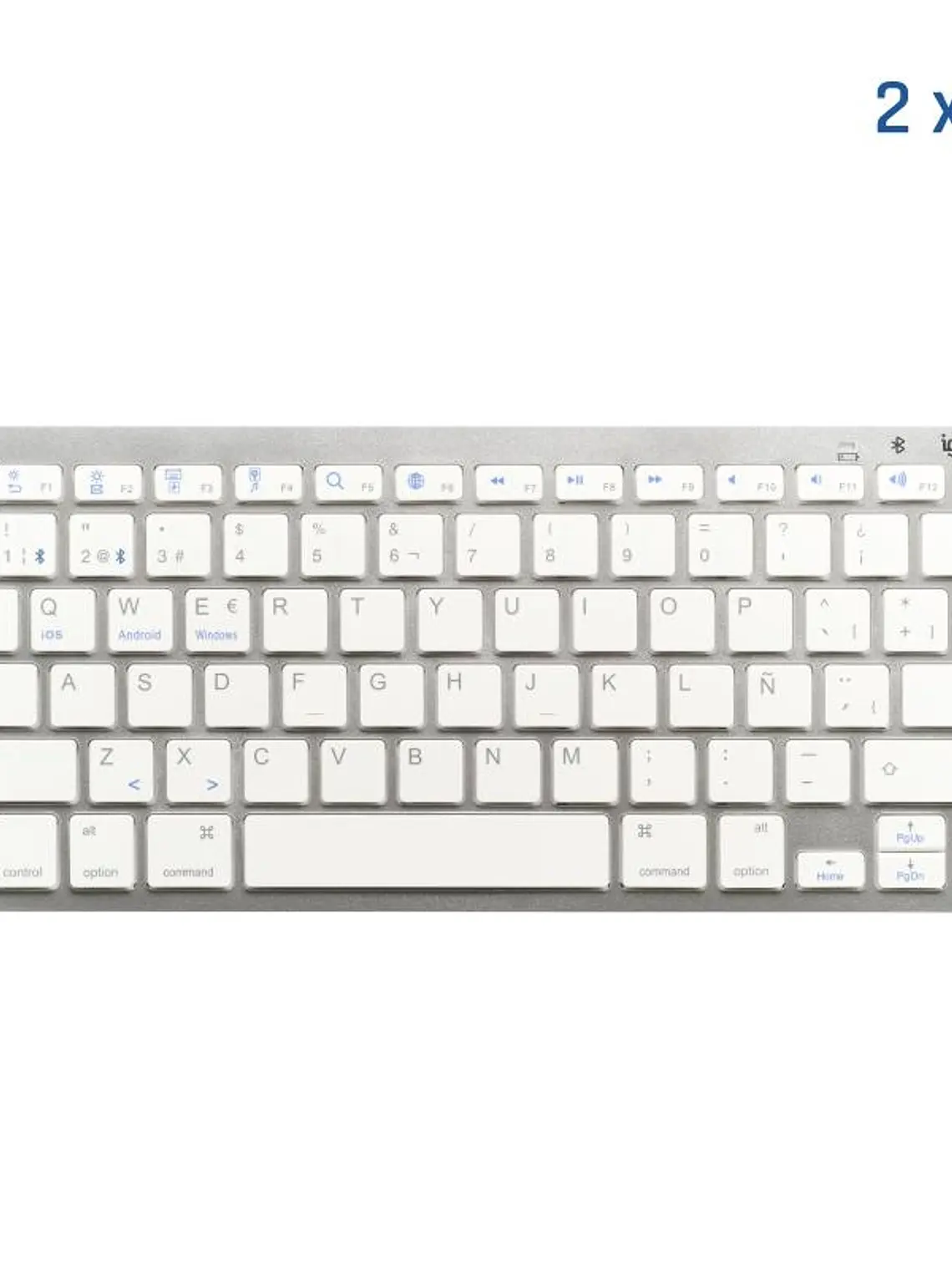iggual Teclado Bluetooth Slim TKL-BT plata 2 canal 1